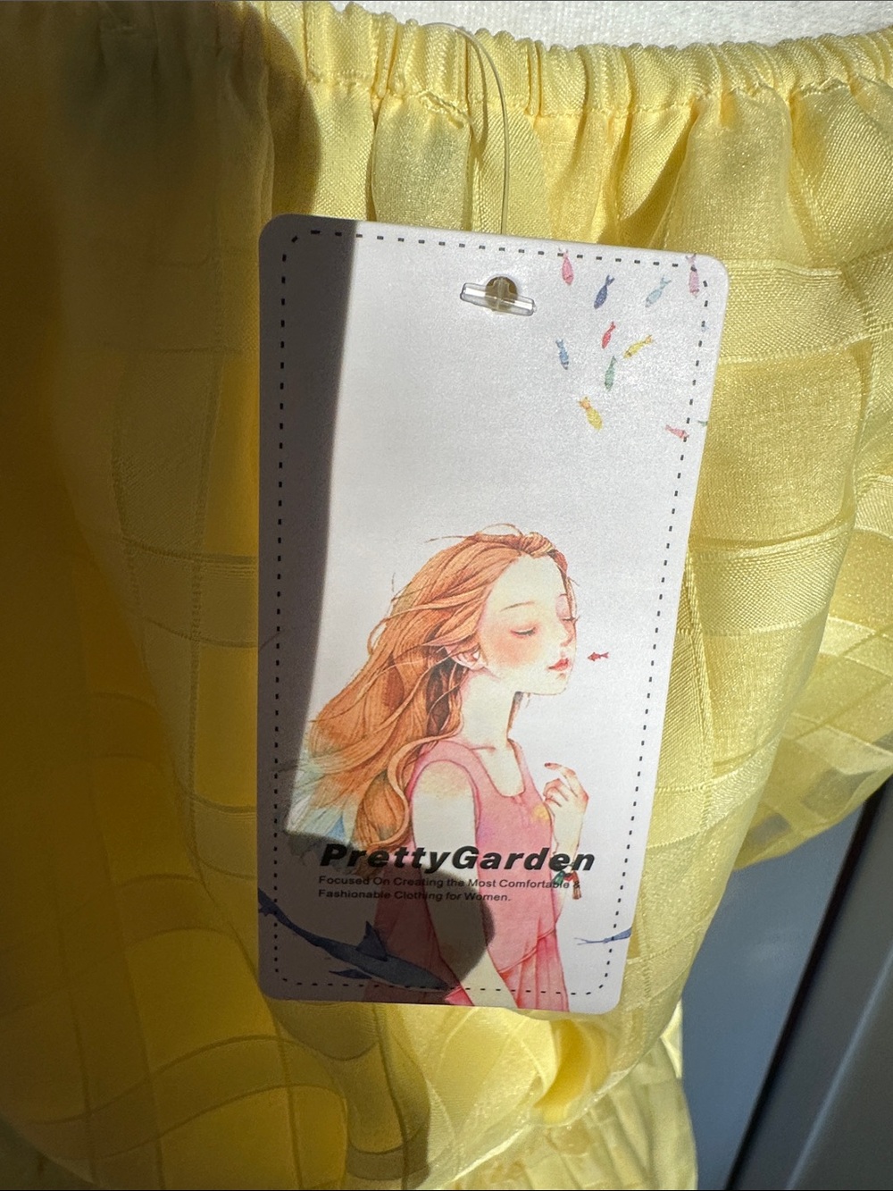 Yellow Off-Shoulder Mini Dress - Picture 4 of 4
